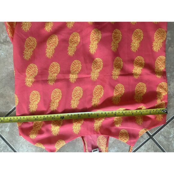 JCrew 6 Pineapple Print Hot Pink Tank Top Blouse - Picture 5 of 5